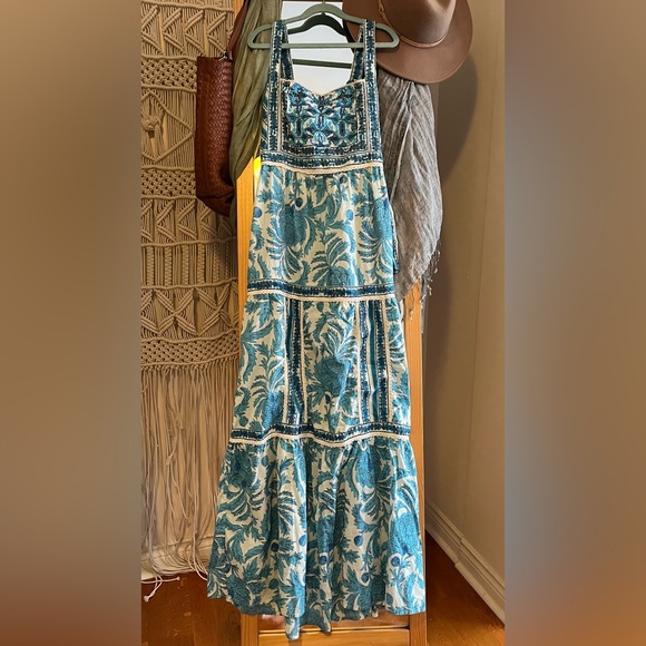 Joie Turquoise and White Maxi Dress. Size 4. Fits like xs/small - Picture 4 of 13